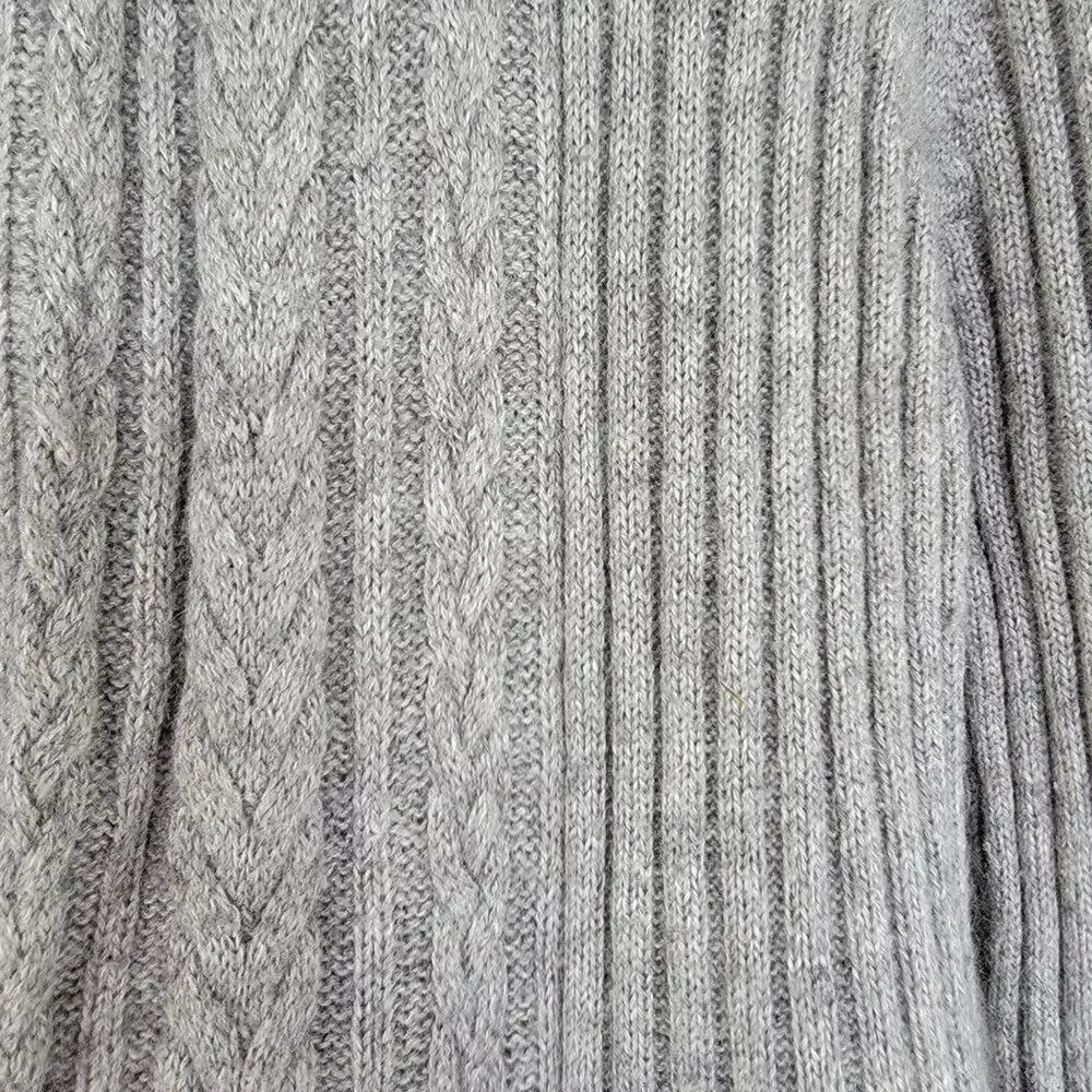 Autumn Cashmere Wool Asymmetric Open Front Cardigan Women M Gray Italian Yarn